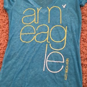 Blue Cozy Short Sleeved American Eagle Shirt